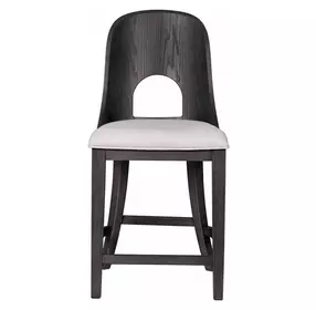 Sterling West Ash Gray and White Upholstered Counter Height Chair Set of 2