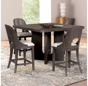 Sterling West Ash Gray Square Counter Height Dining Room Set