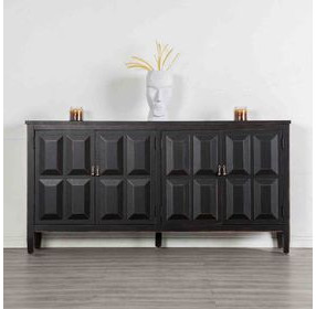 Viggo Weathered Black 4 Door Server