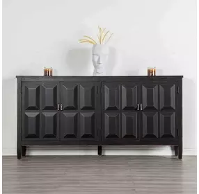 Viggo Weathered Black 4 Door Server