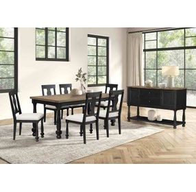 Neue Mills Black and Brown Rectangular Dining Room Set