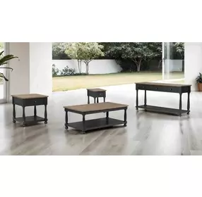 Neue Mills Weathered Black and Brown Rectangular Occasional Table