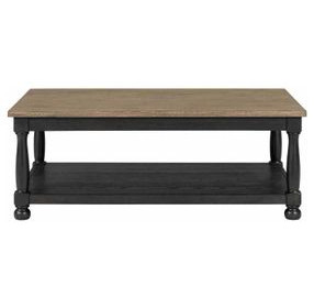 Neue Mills Weathered Black and Brown Rectangular Cocktail Table