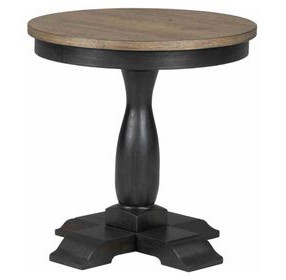 Neue Mills Weathered Black and Brown Round End Table
