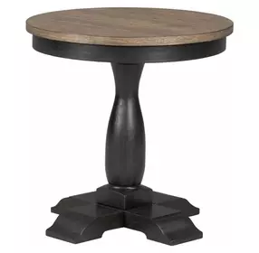Neue Mills Weathered Black and Brown Round End Table