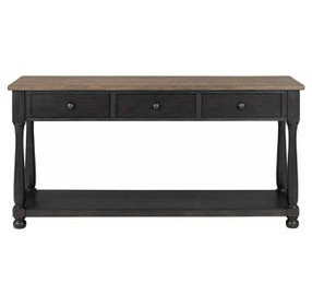 Neue Mills Weathered Black and Brown Rectangular Sofa Table
