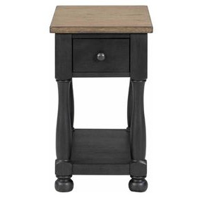 Neue Mills Weathered Black and Brown Rectangular Chairside Table