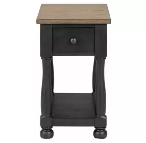 Neue Mills Weathered Black and Brown Rectangular Chairside Table