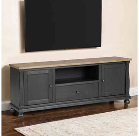 Neue Mills Weathered Black and Brown 75" TV Stand