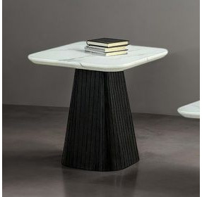 Sindal Black and White Square Marble Top End Table