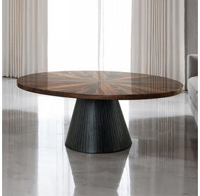 Surdal Black and Brown Oval Cocktail Table