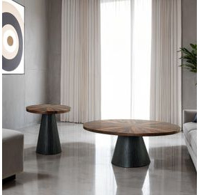 Surdal Black and Brown Oval Occasional Table Set