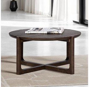 Vellara Dark Walnut Round Cocktail Table