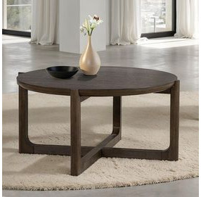 Vellara Dark Walnut 42" Round Cocktail Table