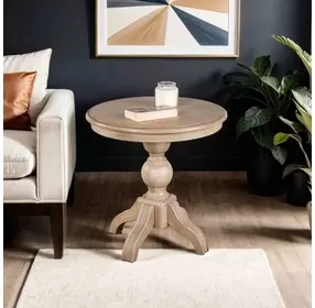 Chesapeake Light White Wash Round End Table