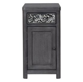 Sterling West Ash Gray Rectangular Chairside Table with USB Charging