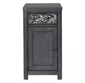 Sterling West Ash Gray Rectangular Chairside Table with USB Charging