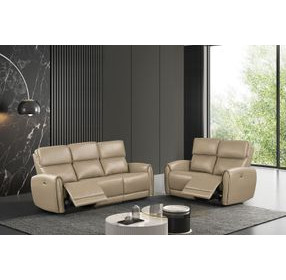 Schlieren Beige Power Reclining Living Room Set with USB Charging