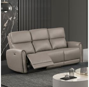 Schlieren Light Brown 81" Power Reclining Sofa with USB Charging