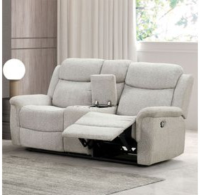 Sandbach Light Gray 68" Manual Reclining Loveseat with Console