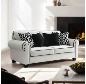 Viviani White and Black 69" Loveseat