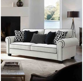 Viviani White and Black 87" Sofa