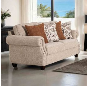 Buckhurst Taupe 67" Loveseat with Nailhead Trim