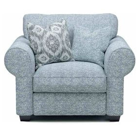 Queensbury Teal Upholstered Accent Chair with Pillow