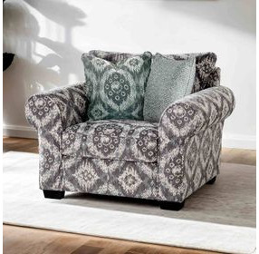Queensbury White Upholstered Accent Chair with Pillow