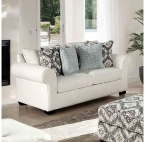 Queensbury White 72" Loveseat