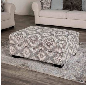 Queensbury White Upholstered Rectangular Ottoman