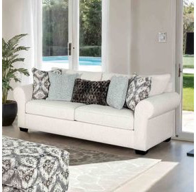 Queensbury White 89" Sofa