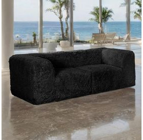 Nappi Black 80" Modular Loveseat