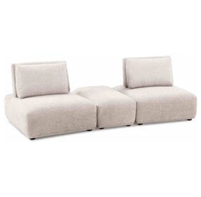 Stavanger Light Brown 3 Piece Modular Sectional with Rectangular Ottoman