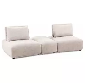 Stavanger Light Brown 3 Piece Modular Sectional with Rectangular Ottoman