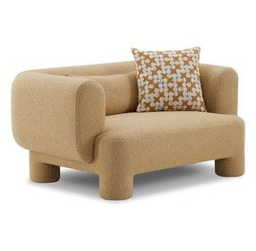 Phedra Yellow Upholstered Oversized Accent Chair with Pillow