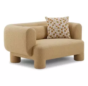 Phedra Yellow Upholstered Oversized Accent Chair with Pillow