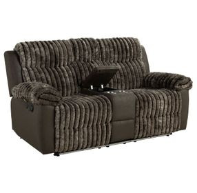 Dionysus Brown Glider Reclining Loveseat with USB Charging and LED
