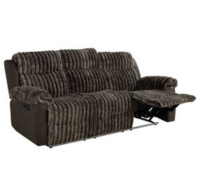 Dionysus Brown Glider Reclining Sofa with USB Charging and LED