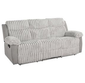 Dionysus Gray Glider Reclining Sofa with USB Charging and LED