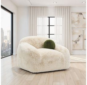 Darwen Sand Upholstered Swivel Chair with Pillow