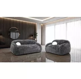 Darwen Dark Gray Living Room Set with Pillow