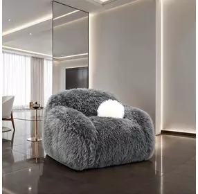 Darwen Dark Gray Upholstered Swivel Chair with Pillow
