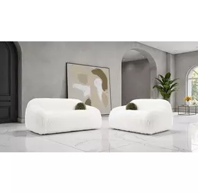 Darwen White Living Room Set with Pillow