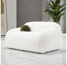 Darwen White 67" Loveseat with Pillow