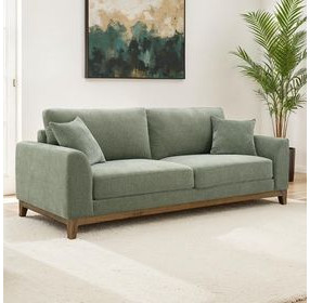 Watton Olive Green 84" Sofa with Pillows