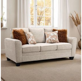 Enea Taupe 84" Sofa with Pillows