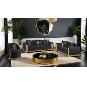 Valdosta Black Living Room Set with Pillows