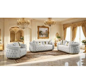 Adelpha Beige Living Room Set with Pillows