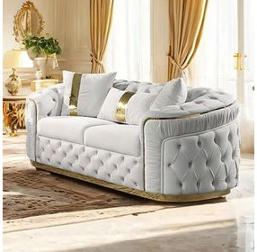 Adelpha Beige 73" Loveseat with Pillows